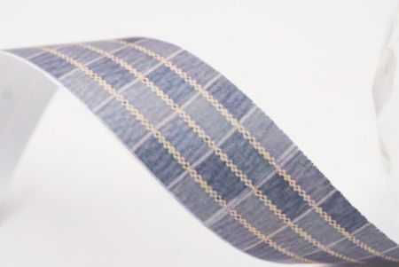 Graublau und Beige Karierter Band Set_AI